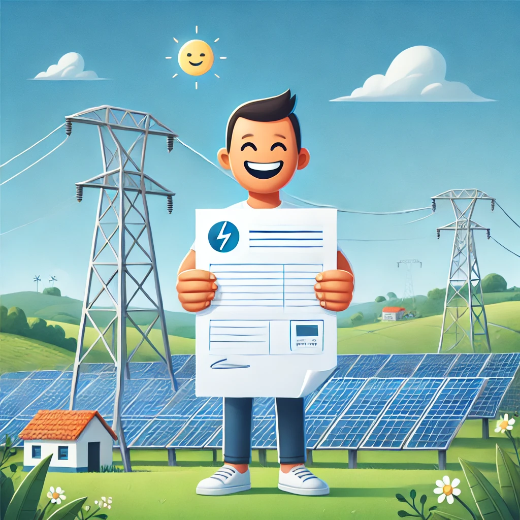 DALL·E 2025-03-24 20.51.59 - A clean and symbolic digital illustration representing the concept of 'Solar Energy Subscription' in Brazil